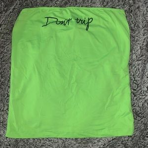 Neon green body pleasing tube top